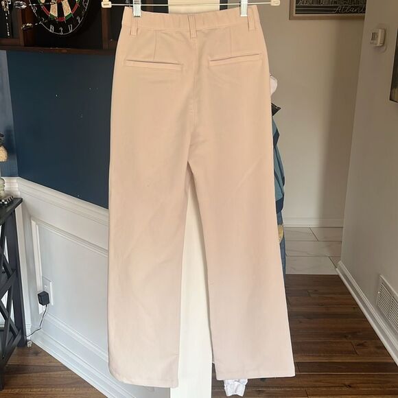 Abercrombie & Fitch Asymmetrical Wide Leg Trousers Cream 2/26 - Picture 4 of 4